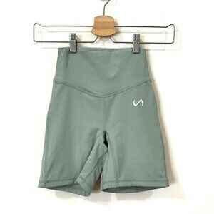 TLF Take Life Further XS Womens Sage Green Pull Up Workout Shorts Activewear